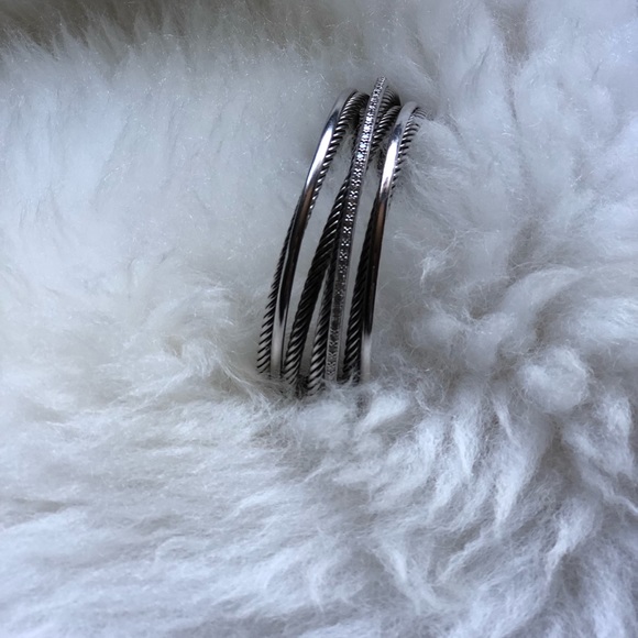 David Yurman crossover 4-row cuff with diamonds - Picture 5 of 7